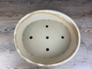 18.5" deep white oval bonsai pot