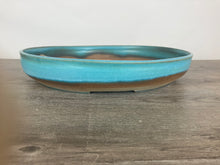 Load image into Gallery viewer, 17.25&quot; Blue Oval Bonsai Pot
