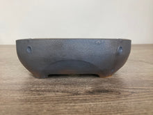 Load image into Gallery viewer, 6.75&quot; Dark Brown Carved Bonsai Pot
