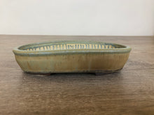 Load image into Gallery viewer, 7.5” Green Oval Bonsai Pot
