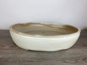 18.5" deep white oval bonsai pot