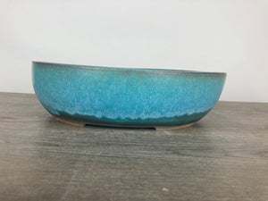 14" Blue Oval Bonsai Pot