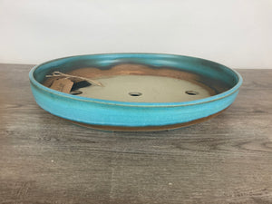 17.25" Blue Oval Bonsai Pot