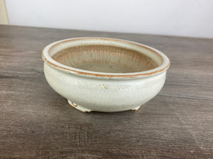 6.5" White Oval Bonsai Pot