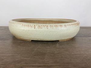 9.25" White Oval Bonsai Pot