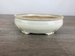 6.5" White Oval Bonsai Pot