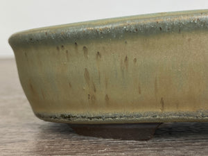 7.5” Green Oval Bonsai Pot