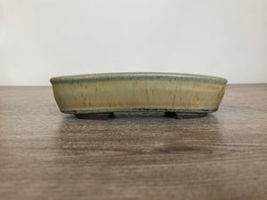 7.5” Green Oval Bonsai Pot