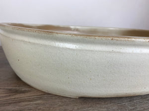 18.5" deep white oval bonsai pot