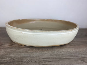 18.5" deep white oval bonsai pot