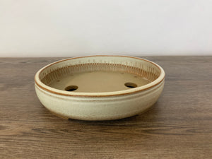 8.75" White Oval Bonsai Pot