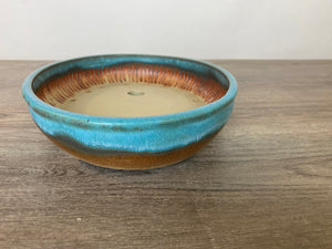 10.75” Blue Oval Bonsai Pot