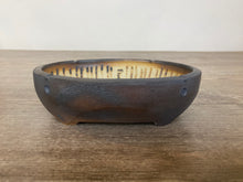 Load image into Gallery viewer, 6.75&quot; Dark Brown Carved Bonsai Pot
