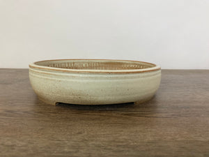 8.75" White Oval Bonsai Pot