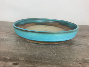 17.25" Blue Oval Bonsai Pot