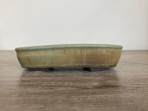 7.5” Green Oval Bonsai Pot