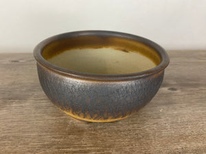 7.25" Bark textured round bonsai pot