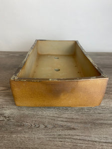 14.25" Rectangle bonsai pot brown