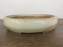 Load image into Gallery viewer, 9.25&quot; White Oval Bonsai Pot
