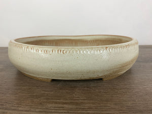 9.25" White Oval Bonsai Pot