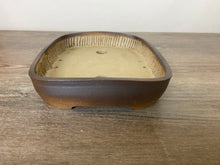 Load image into Gallery viewer, 10.25” Soft Rectangle Bonsai Pot with Tree Carving
