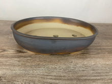 Load image into Gallery viewer, 12.75&quot; Black and Brown Oval Bonsai Pot
