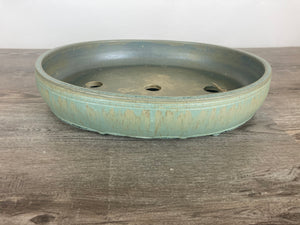15.5" Oval Bonsai Pot Sugary Green Matte