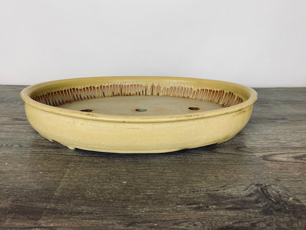 17” Yellow Matte Bonsai Pot