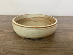 8.75" White Oval Bonsai Pot