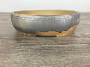8.5" Grooved Oval Bonsai Pot