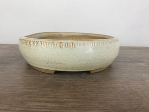 9.25" White Oval Bonsai Pot