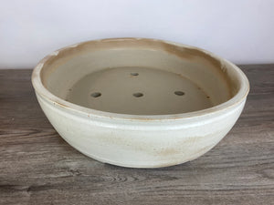 18.5" deep white oval bonsai pot