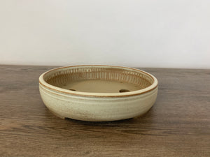 8.75" White Oval Bonsai Pot