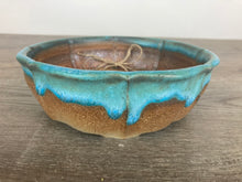 Load image into Gallery viewer, 7.5&quot; Round Blue Lotus Bonsai Pot
