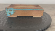Load and play video in Gallery viewer, 7&quot; Blue grooved rectangle bonsai pot
