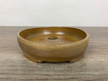 Load image into Gallery viewer, 7.25&quot; Tan Oval Bonsai Pot with tree carving
